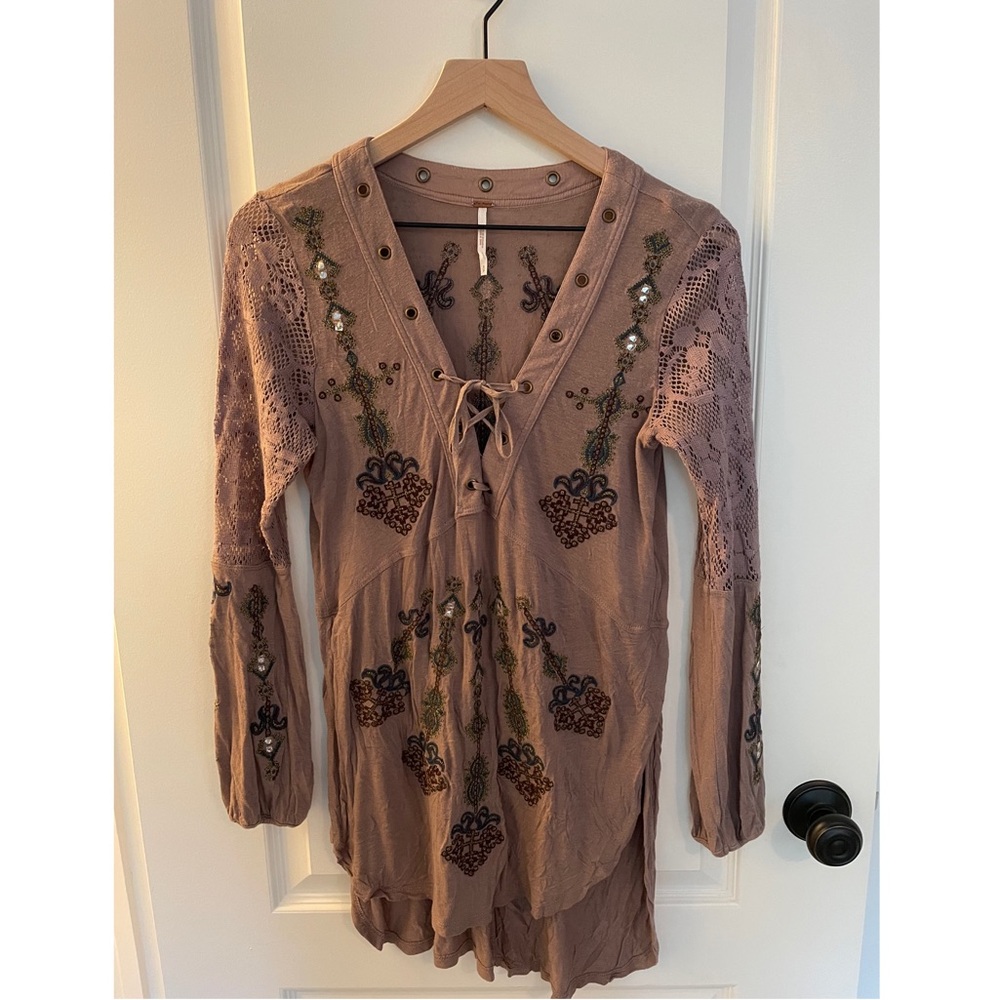 Free people embroidered shirt.